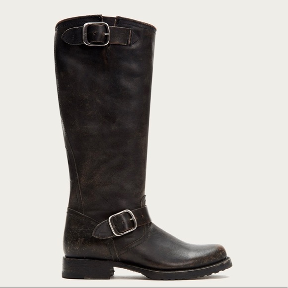 Frye Shoes - Frye black full grain brush Veronica Slouch Boots